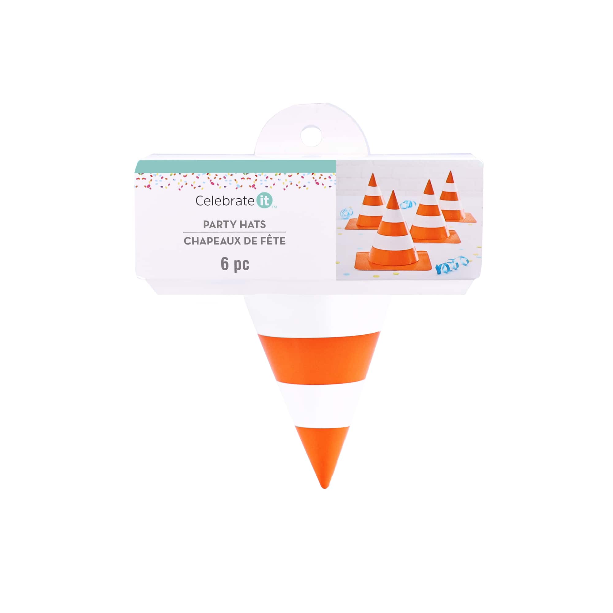 5" Orange & White Cone Party Hats, 6ct. by Celebrate It™